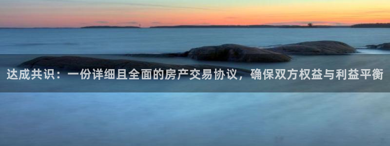 新宝5下载测试：达成共识：一份详细且全面的房产交易协议，确保