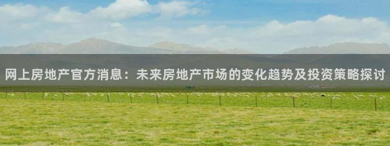 新宝cR一5：网上房地产官方消息：未来房地产市场的变化趋势及
